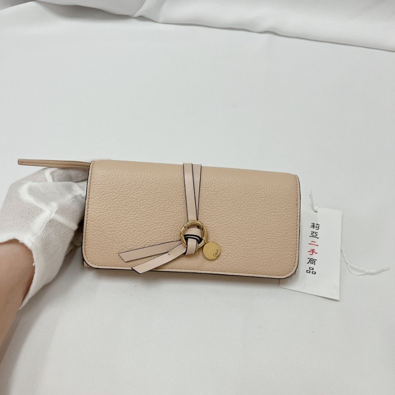莉亞精品♡Chloe 粉膚色長夾 九新美品-1