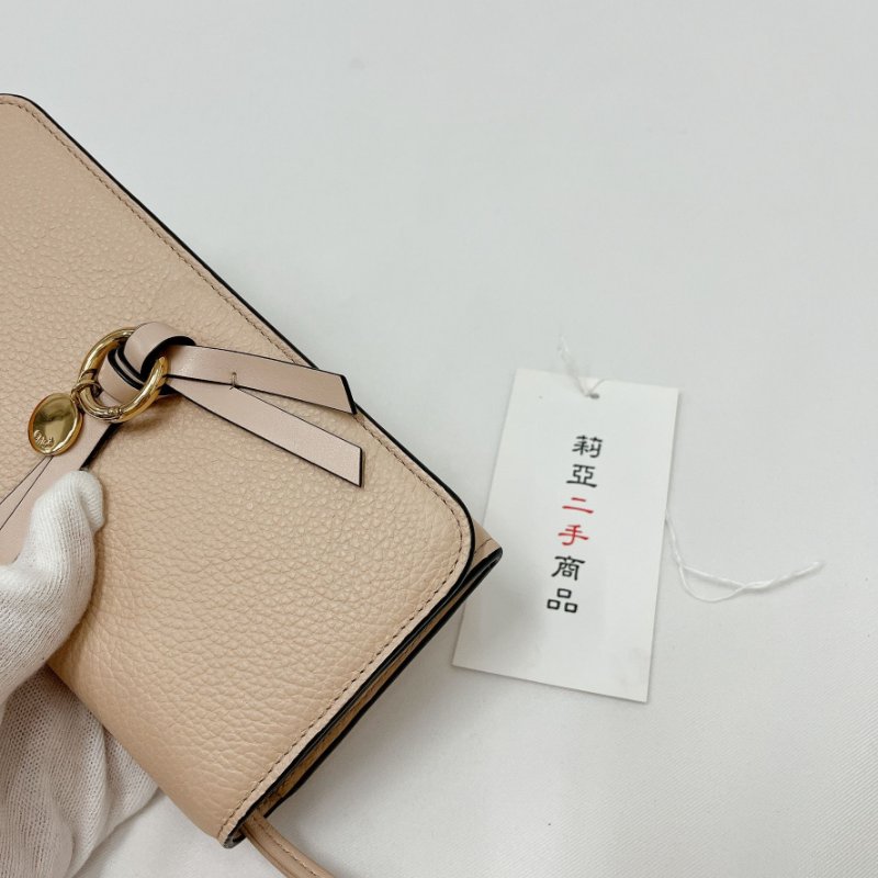 莉亞精品♡Chloe 粉膚色長夾 九新美品-10