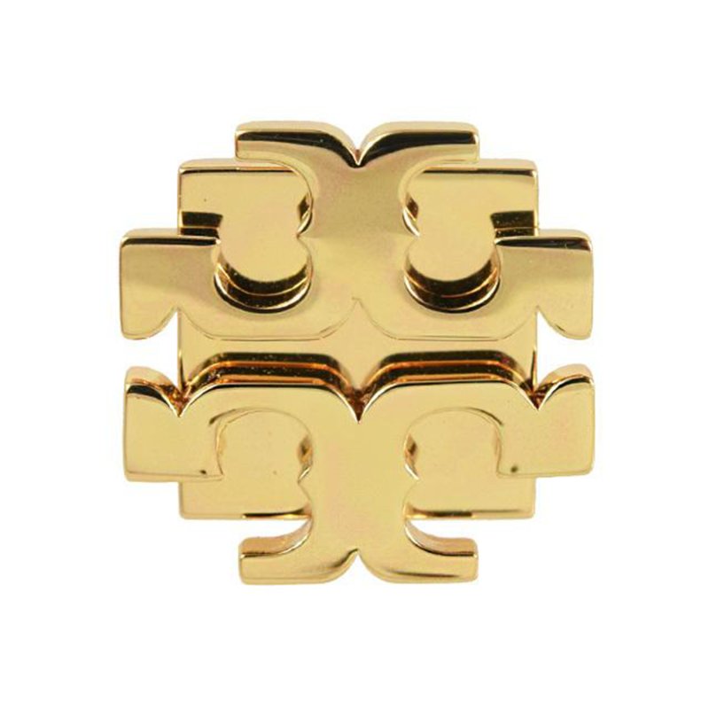 【TORY BURCH】雙T-LOGO造型耳環-金色-1