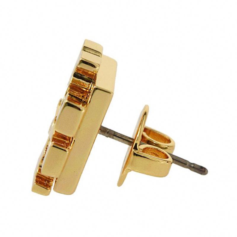 【TORY BURCH】雙T-LOGO造型耳環-金色-2