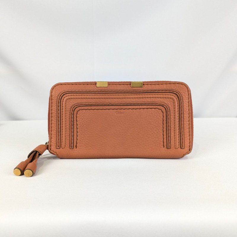 莉亞精品♡Chloe Marcie橘紅長夾 二手美品-0