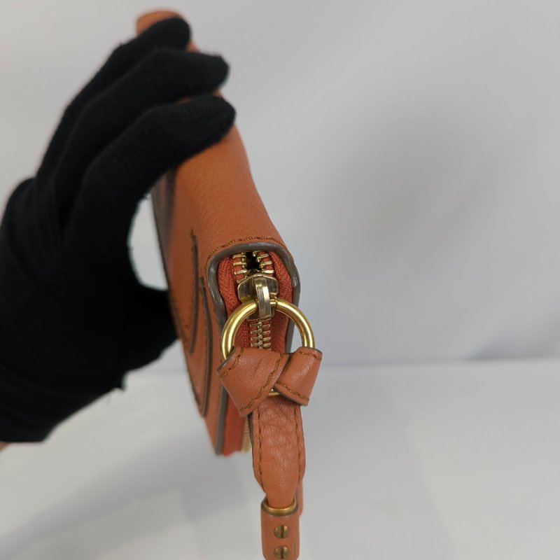 莉亞精品♡Chloe Marcie橘紅長夾 二手美品-3