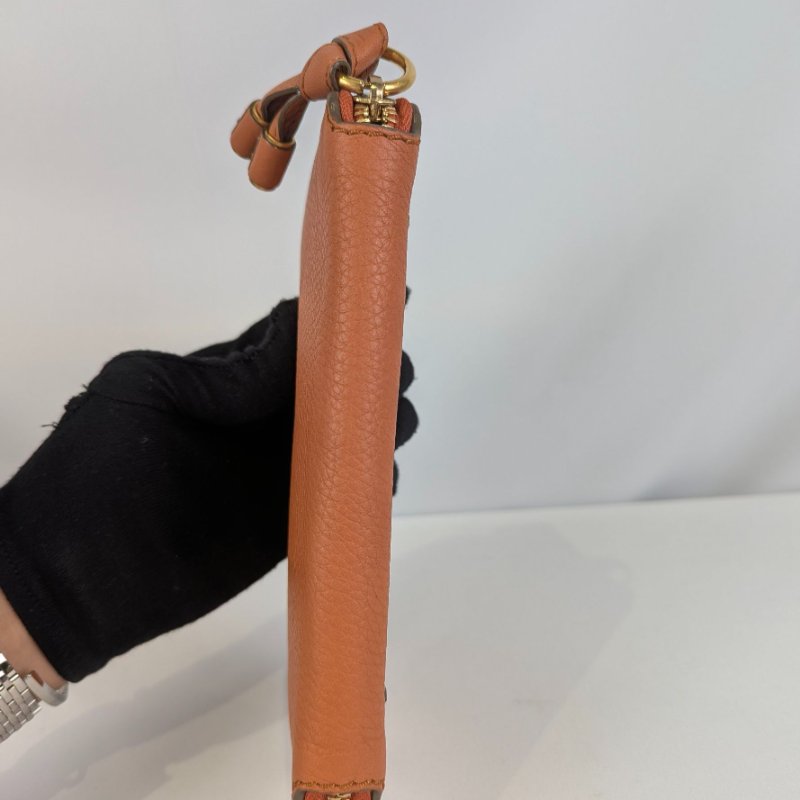 莉亞精品♡Chloe Marcie橘紅長夾 二手美品-5