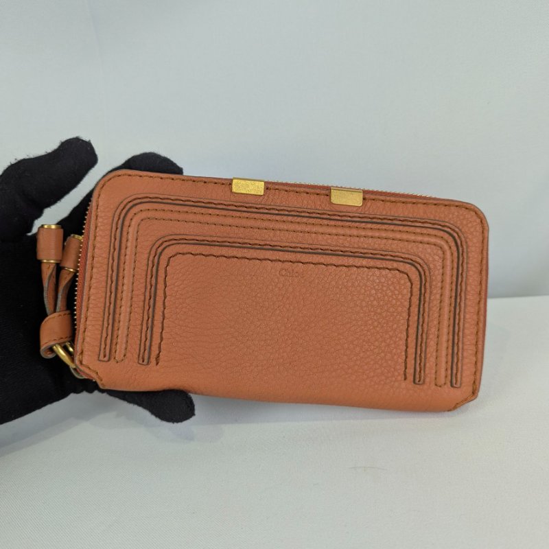 莉亞精品♡Chloe Marcie橘紅長夾 二手美品-7