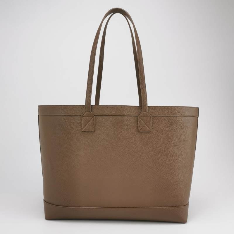 Burberry 牛皮纯色字母Logo托特包单肩包-4