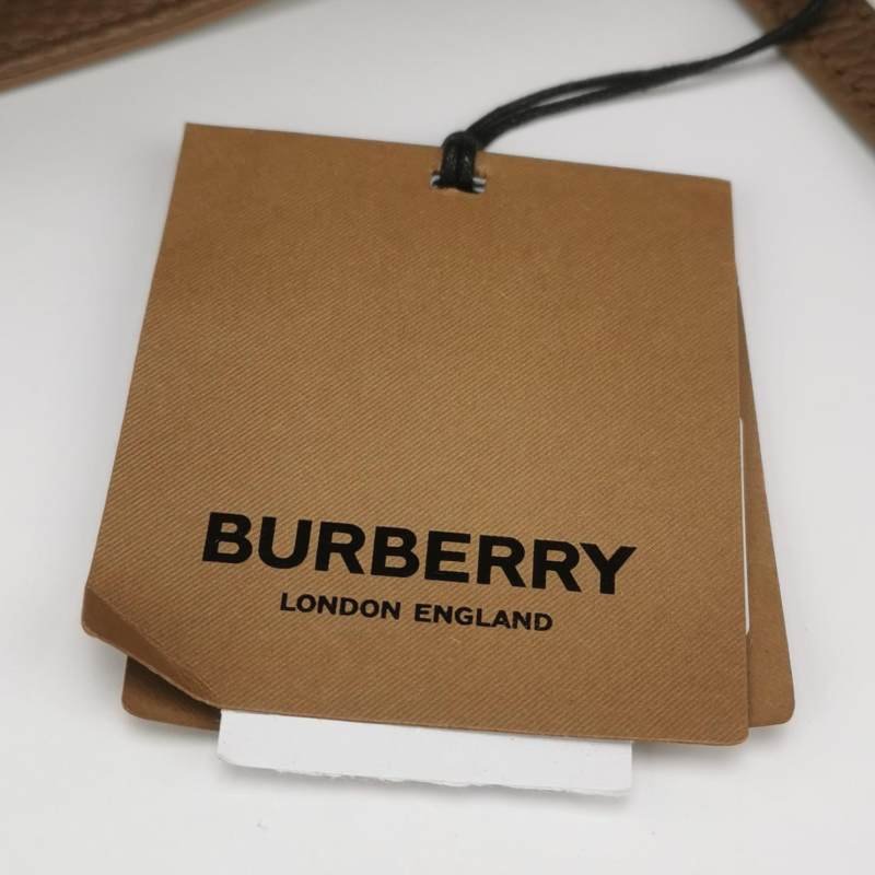 Burberry 牛皮纯色字母Logo托特包单肩包-8