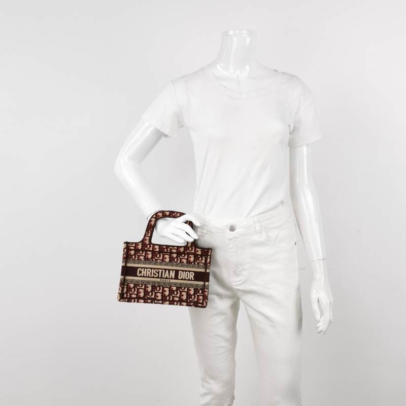 Dior Book Tote迷你帆布Oblique老花字母logo手提包-1