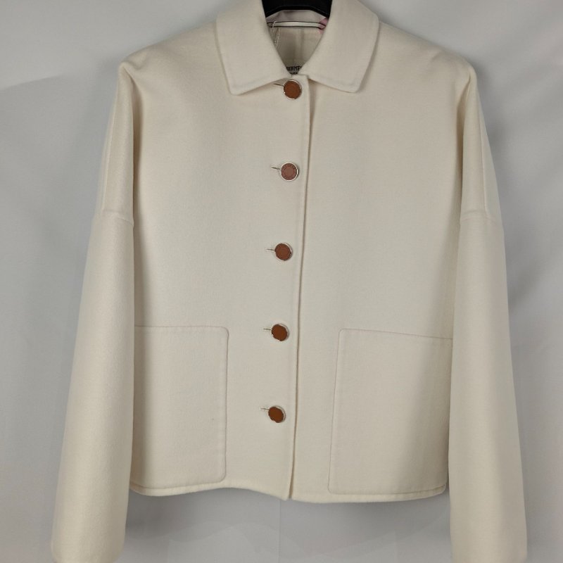 莉亞精品♡Hermes 喀什米爾落肩羊絨外套 尺碼36 近新美衣-4