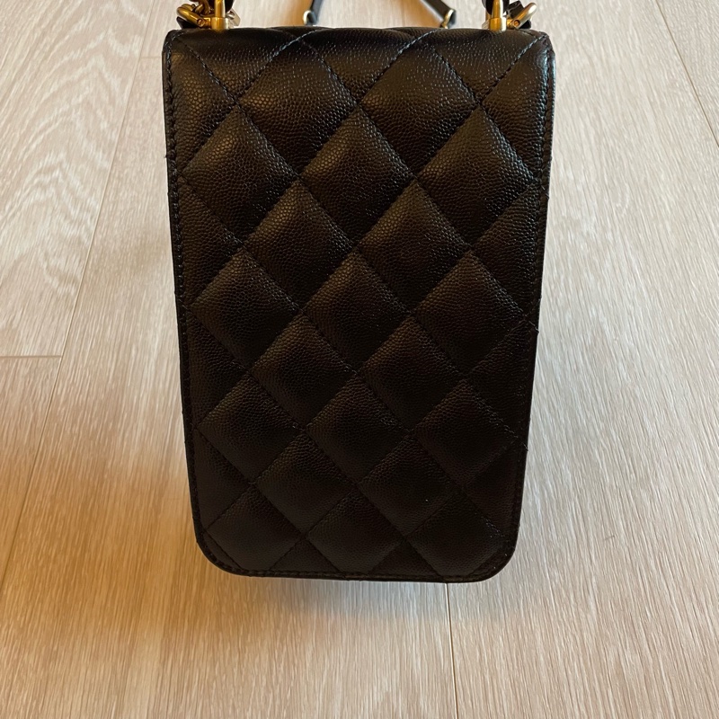 （年末降價衝評價檔期後回調168000） CHANEL Caviar Leather 荔枝皮 黑金小包/手機包-6