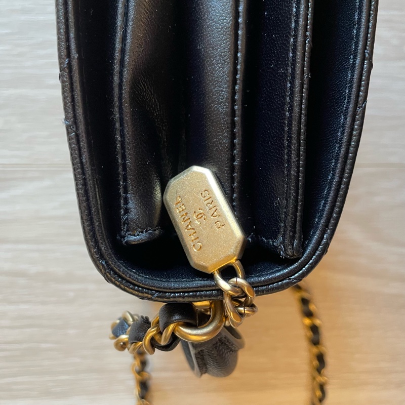 （年末降價衝評價檔期後回調168000） CHANEL Caviar Leather 荔枝皮 黑金小包/手機包-15