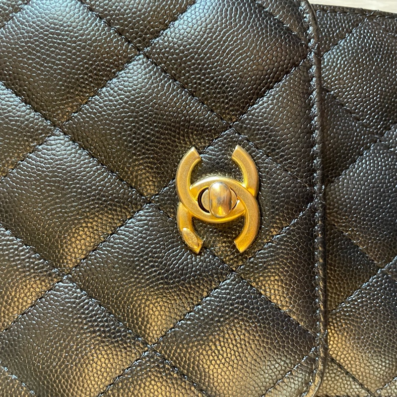 （年末降價衝評價檔期後回調168000） CHANEL Caviar Leather 荔枝皮 黑金小包/手機包-17