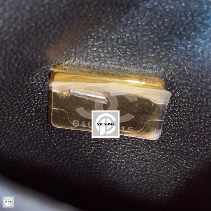 （年末降價衝評價檔期後回調168000） CHANEL Caviar Leather 荔枝皮 黑金小包/手機包-20