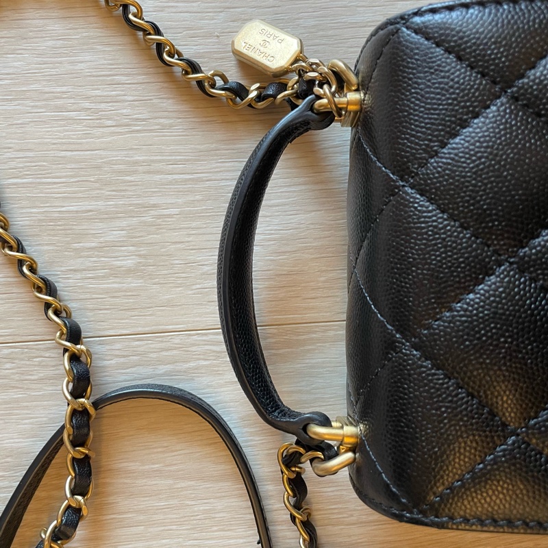 （年末降價衝評價檔期後回調168000） CHANEL Caviar Leather 荔枝皮 黑金小包/手機包-21