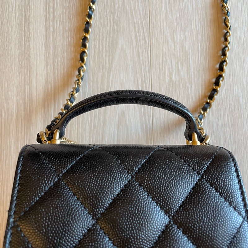 （年末降價衝評價檔期後回調168000） CHANEL Caviar Leather 荔枝皮 黑金小包/手機包-22