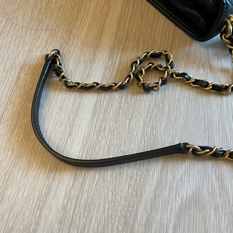 （年末降價衝評價檔期後回調168000） CHANEL Caviar Leather 荔枝皮 黑金小包/手機包-24