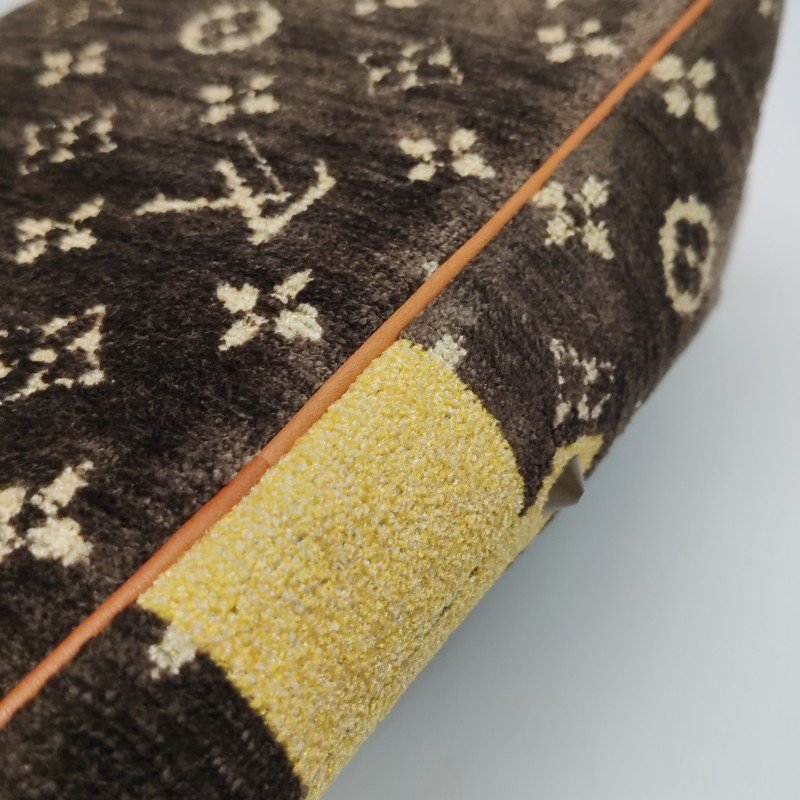 Louis Vuitton (LV) Trompe L'Oeil L'ngenieux 鱷魚皮絨布植鞣革拼色老花中古手提包-17