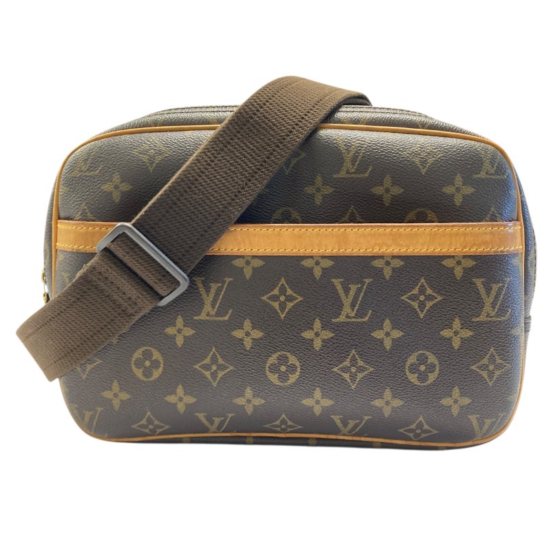 LOUIS VUITTON 路易威登 M45254 Reporter PM PVC帆布 肩背包 棕色老花-0