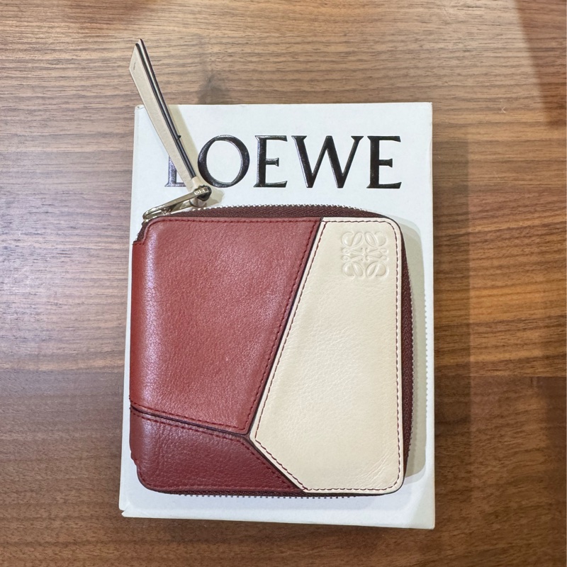 【LOEWE 羅威】Puzzle Compact Zip 拉鍊短夾 紅色-2
