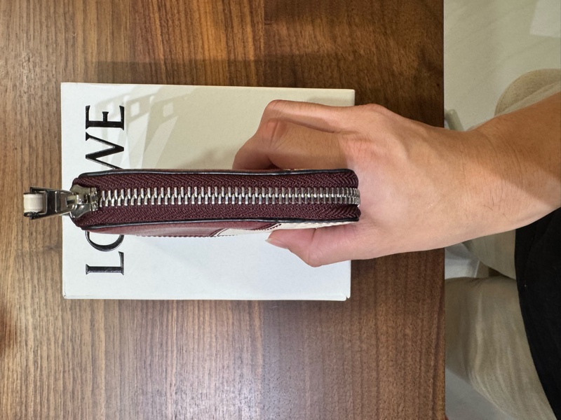 【LOEWE 羅威】Puzzle Compact Zip 拉鍊短夾 紅色-3