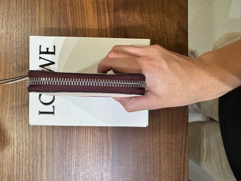 【LOEWE 羅威】Puzzle Compact Zip 拉鍊短夾 紅色-4