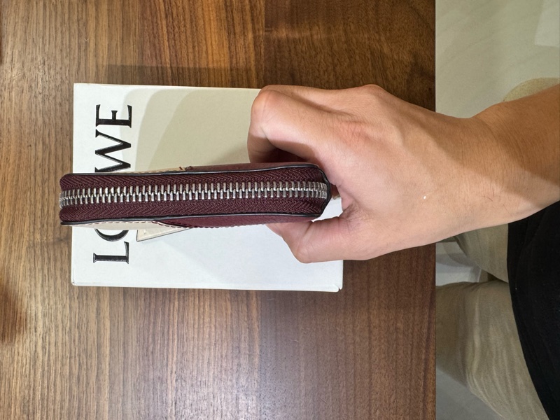 【LOEWE 羅威】Puzzle Compact Zip 拉鍊短夾 紅色-5