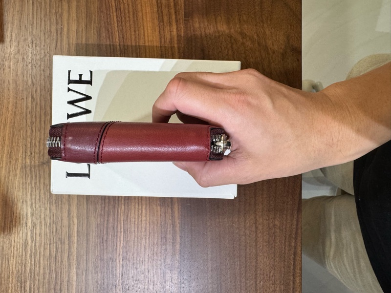 【LOEWE 羅威】Puzzle Compact Zip 拉鍊短夾 紅色-6