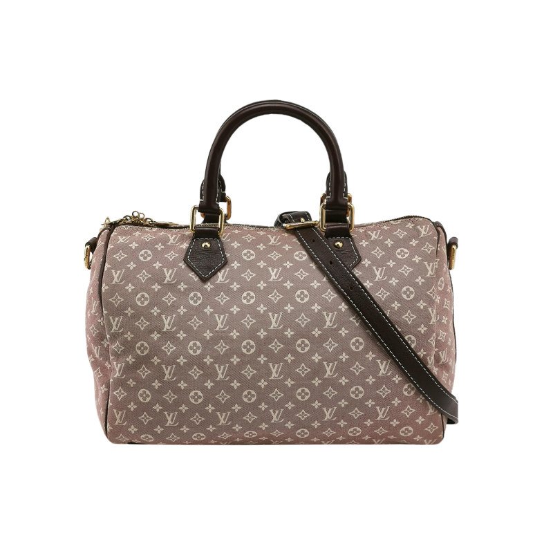 Louis Vuitton (LV) Speedy 30 牛皮帆布丹宁老花波士顿包斜挎包单肩包-0