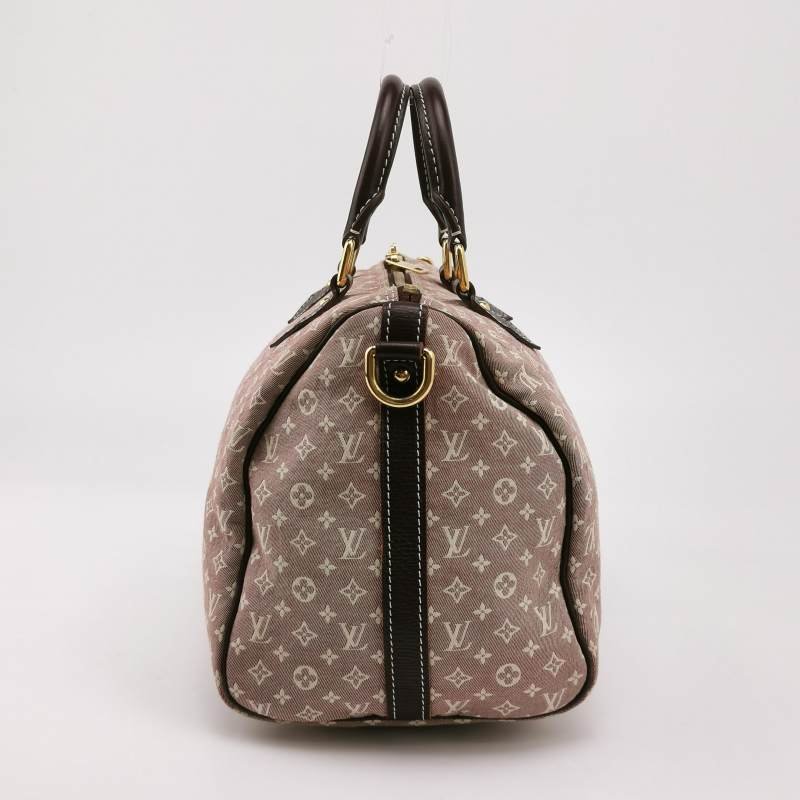 Louis Vuitton (LV) Speedy 30 牛皮帆布丹宁老花波士顿包斜挎包单肩包-2