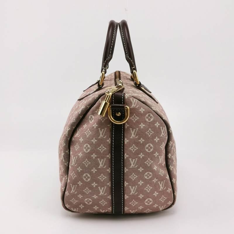 Louis Vuitton (LV) Speedy 30 牛皮帆布丹宁老花波士顿包斜挎包单肩包-3