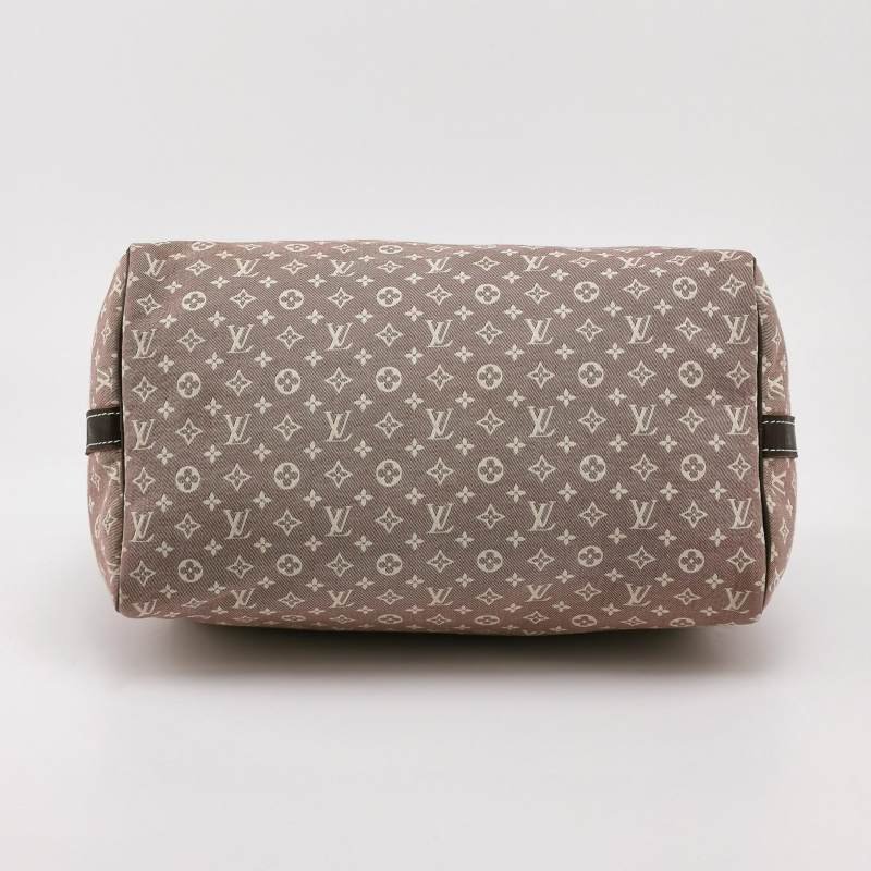 Louis Vuitton (LV) Speedy 30 牛皮帆布丹宁老花波士顿包斜挎包单肩包-5