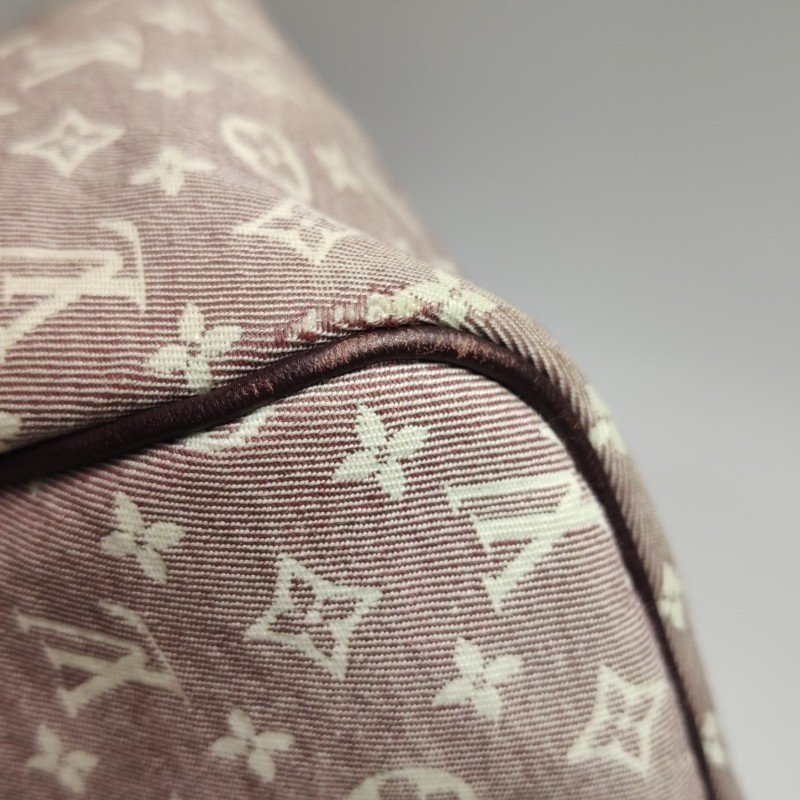 Louis Vuitton (LV) Speedy 30 牛皮帆布丹宁老花波士顿包斜挎包单肩包-20