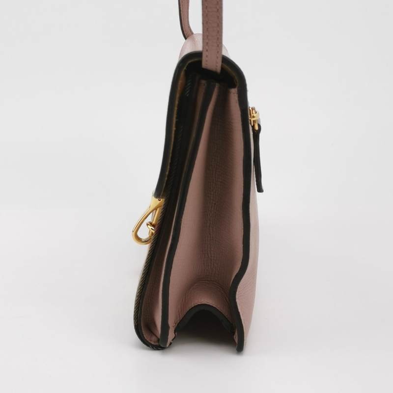 Burberry Macken牛皮帆布拼色格纹斜挎包单肩包-2