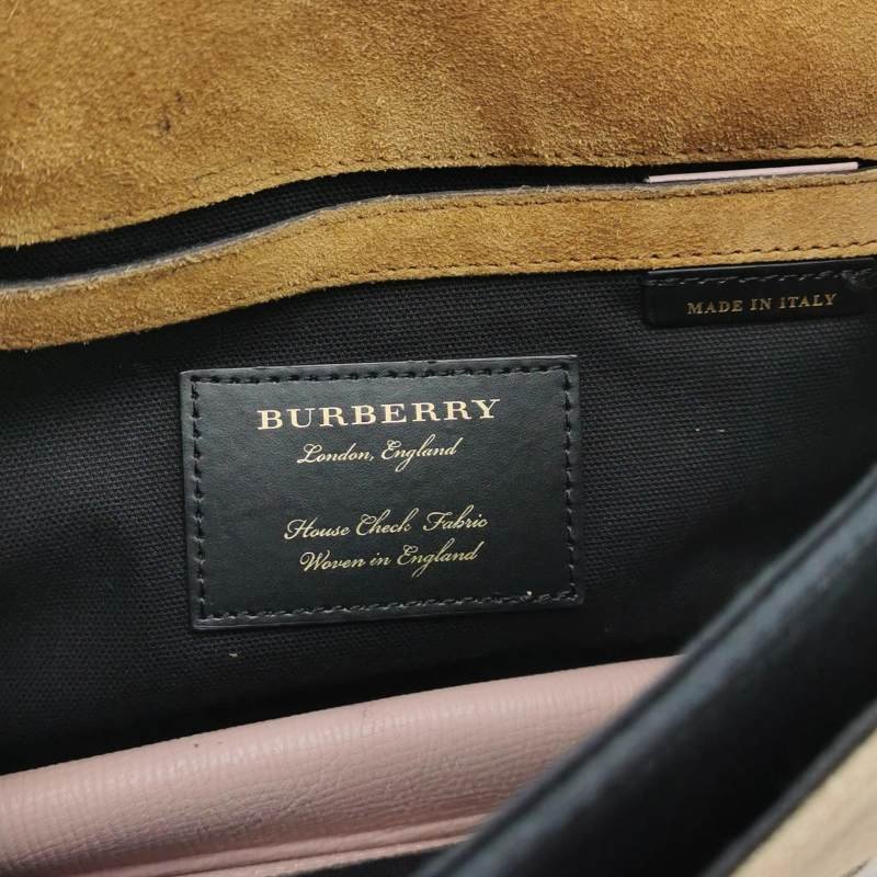 Burberry Macken牛皮帆布拼色格纹斜挎包单肩包-7