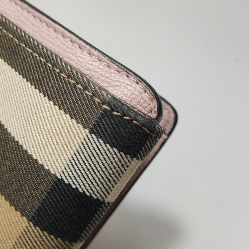 Burberry Macken牛皮帆布拼色格纹斜挎包单肩包-14