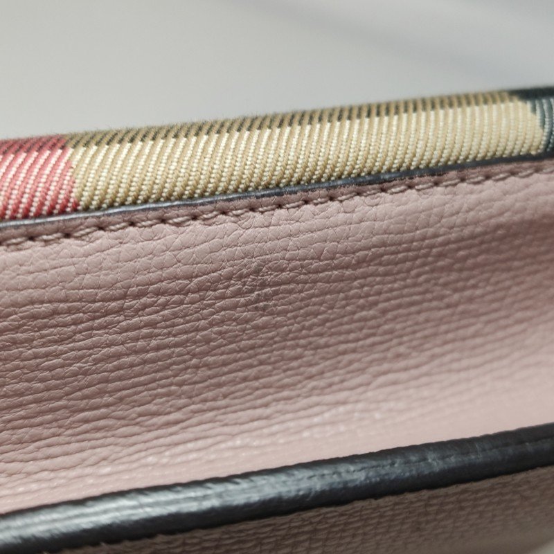 Burberry Macken牛皮帆布拼色格纹斜挎包单肩包-18