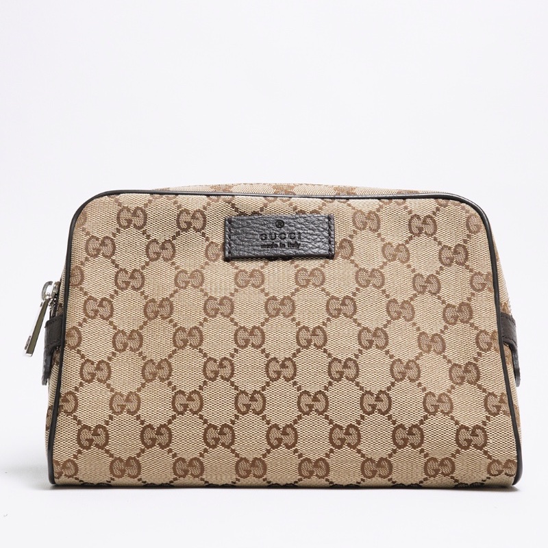 GUCCI 皮革拼緹花布腰包 胸口包-0