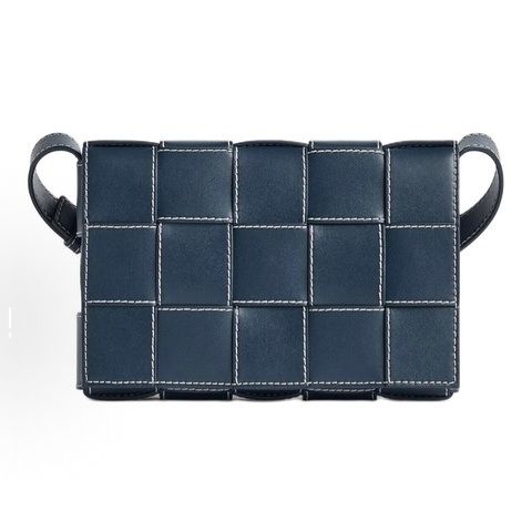 Bottega Veneta 牛皮革 單肩斜挎包 中號 男款 深藍色