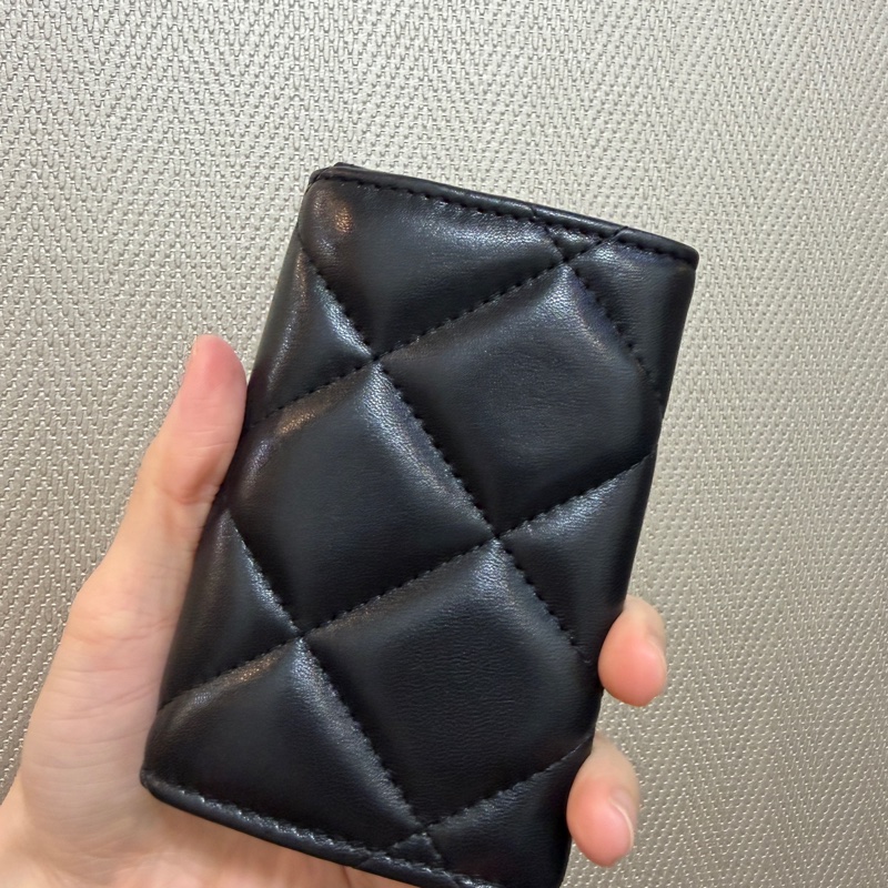 Chanel 黑羊皮19系列零錢卡包AP1790-5