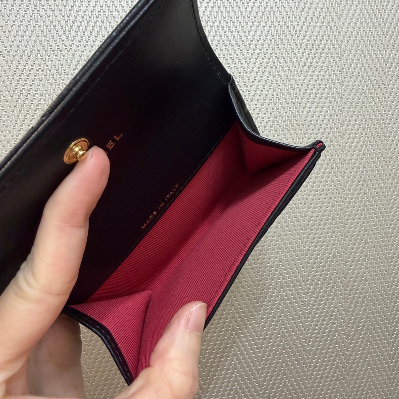 Chanel 黑羊皮19系列零錢卡包AP1790-8