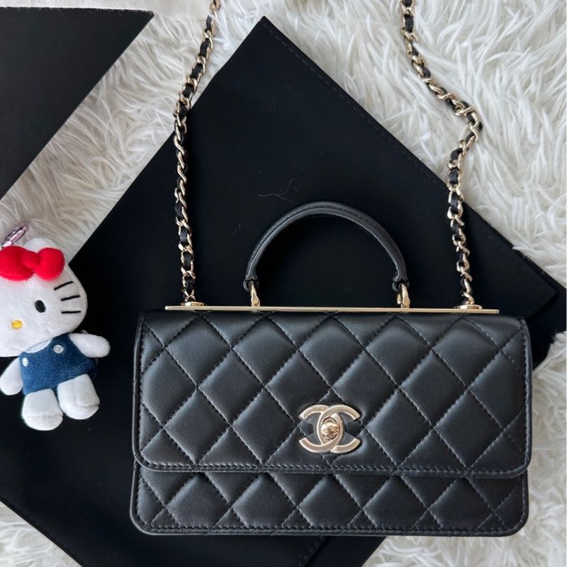 【配件：帶票大全套 💕】Chanel 25S trendy cc 風琴 黑金 黑色 金扣 小羊皮 手提 單肩 斜挎-1
