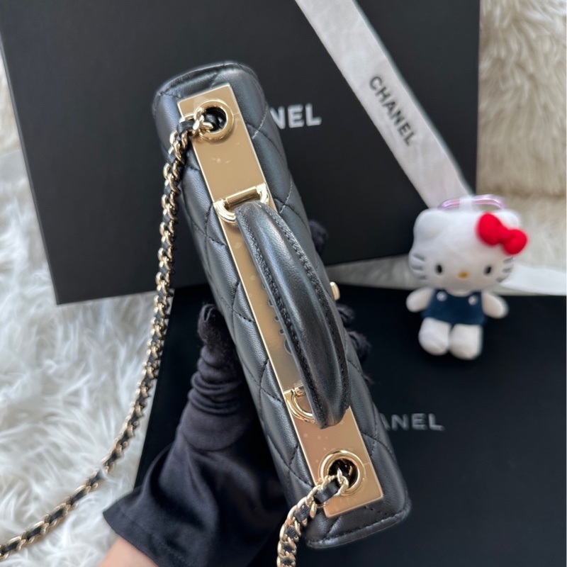 【配件：帶票大全套 💕】Chanel 25S trendy cc 風琴 黑金 黑色 金扣 小羊皮 手提 單肩 斜挎-4