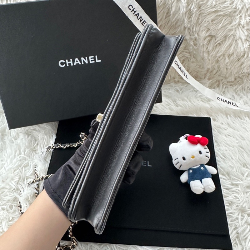 【配件：帶票大全套 💕】Chanel trendy cc woc 深灰色 斜挎包 單肩包-5