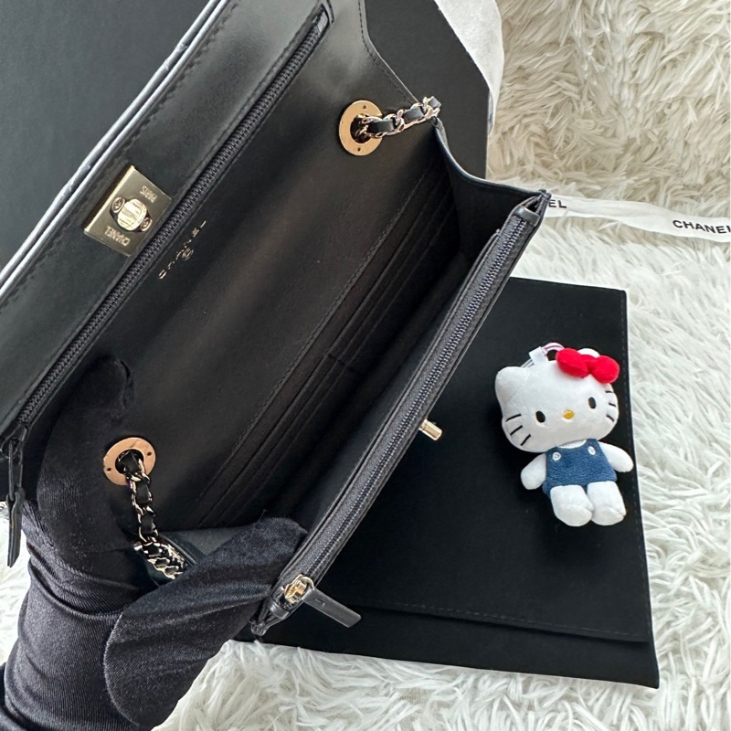 【配件：帶票大全套 💕】Chanel trendy cc woc 深灰色 斜挎包 單肩包-6