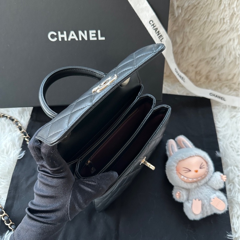【配件：防塵袋 💕】Chanel 24B Trendy cc 經典款 mini 黑金 黑色 金扣 羊皮 手提 單肩 斜挎-5