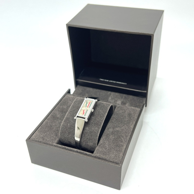 GUCCI 1500L 方形手鐲腕錶,石英機芯,不鏽鋼錶殼,女士款,銀色-7