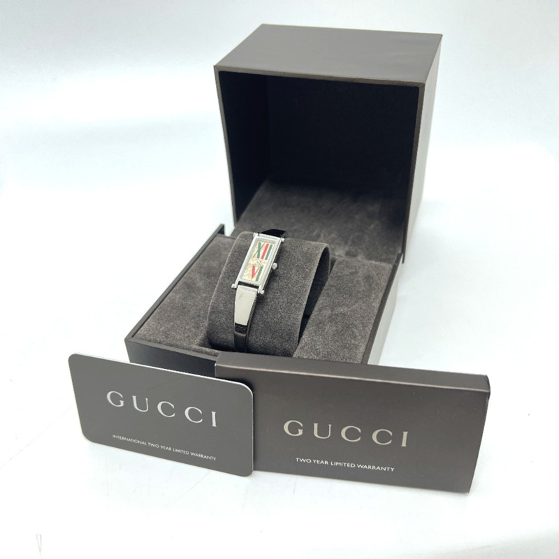 GUCCI 1500L 方形手鐲腕錶,石英機芯,不鏽鋼錶殼,女士款,銀色-8