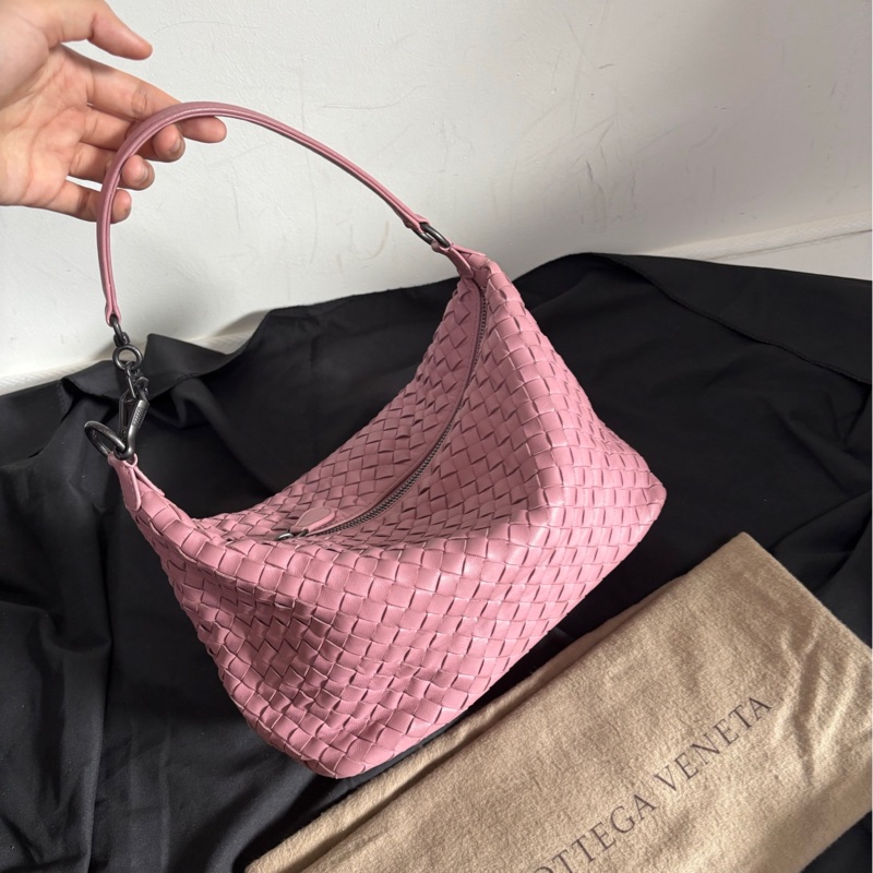 【近新閒置❤️】bv 乾枯玫瑰粉小號飯盒包 手提包 單肩包-3