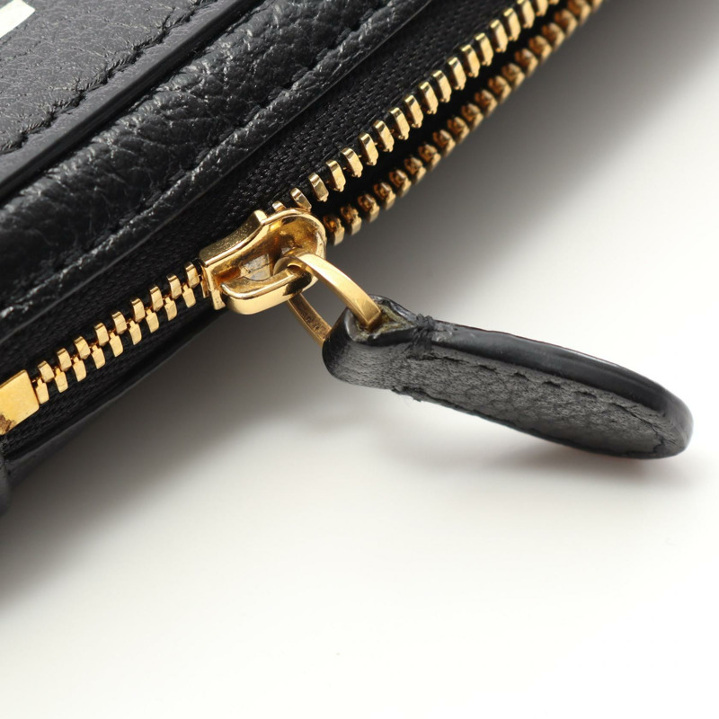 巴黎世家 CASH ZIP 手機包 單肩包 618189 黑色皮革 二手 男女通用-4