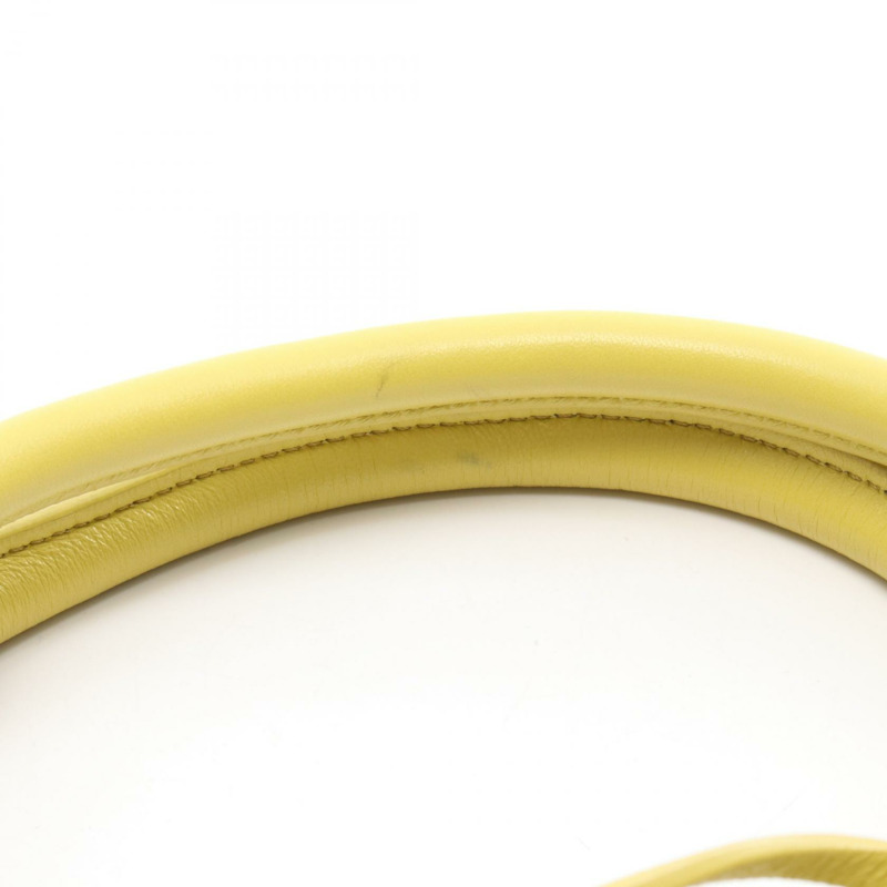 PRADA MOON 單肩斜背包 1BA381 黃色皮革 二手 女士-4