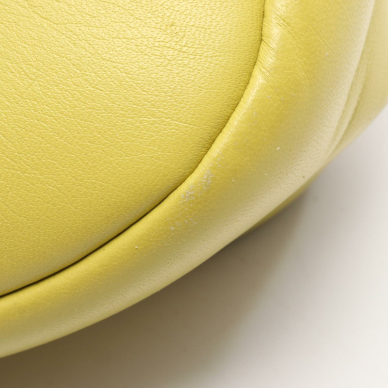 PRADA MOON 單肩斜背包 1BA381 黃色皮革 二手 女士-6